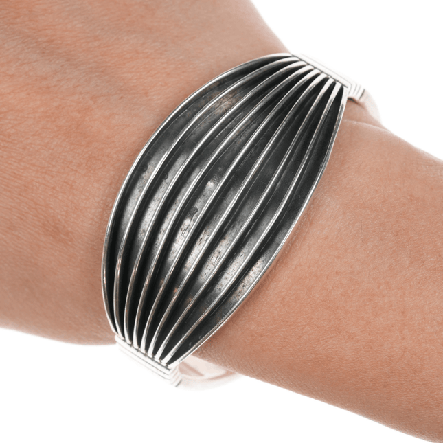 6.25" Felix Joe Navajo banded Sterling cuff bracelet - Estate Fresh Austin