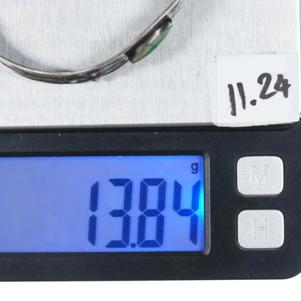 6.25" Fred Harvey Era sterling and green turquoise cuff bracelet - Estate Fresh Austin