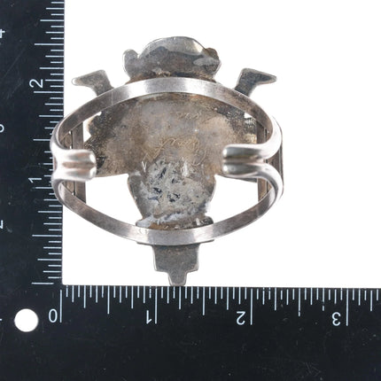 6.25" Gary Vacit Zuni Sterling multi-stone inlay knifewing cuff bracelet - Estate Fresh Austin