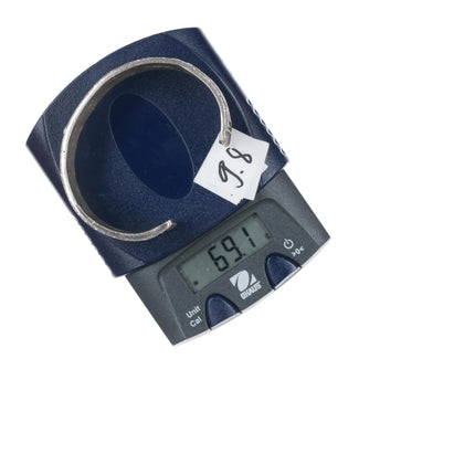 6.25" Gilbert "Dino" Garcia Santo Domingo pueblo tufa cast silver cuff bracelet - Estate Fresh Austin