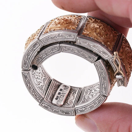 6.25" Greek Konstantino 18k/Sterling Heavy bracelet - Estate Fresh Austin