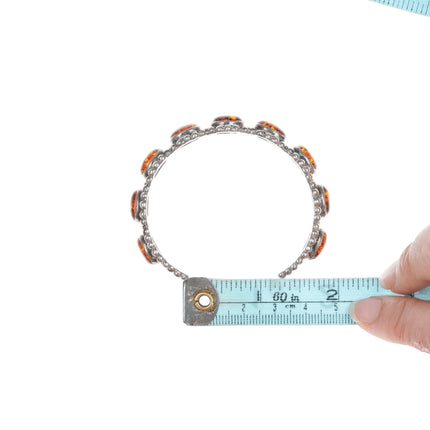 6.25" Janice Girardi Amber and Sterling cuff bracelet - Estate Fresh Austin