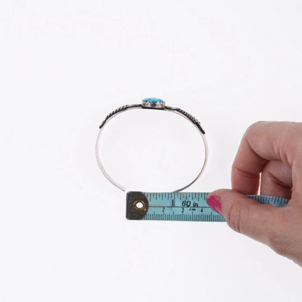 6.25" Juan Pedro Garcia Santo Domingo Silver and turquoise bracelet - Estate Fresh Austin