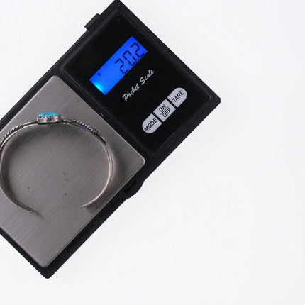 6.25" Juan Pedro Garcia Santo Domingo Silver and turquoise bracelet - Estate Fresh Austin