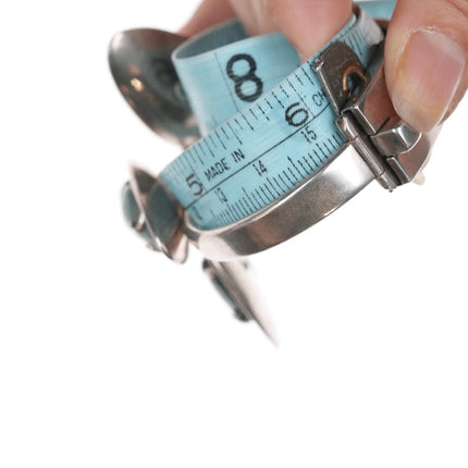 6.25" Los Castillo sterling silver floraform chysocolla bangle bracelet - Estate Fresh Austin