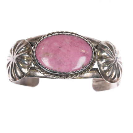 6.25" M Begaye Navajo sterling rhodochrosite cuff bracelet - Estate Fresh Austin