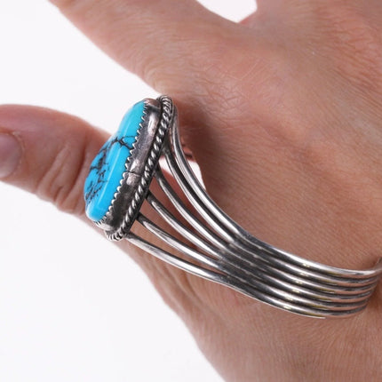 6.25" M Yazzie Navajo Sterling and turquoise bracelet - Estate Fresh Austin