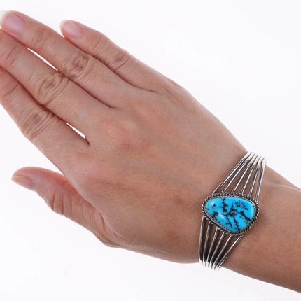 6.25" M Yazzie Navajo Sterling and turquoise bracelet - Estate Fresh Austin