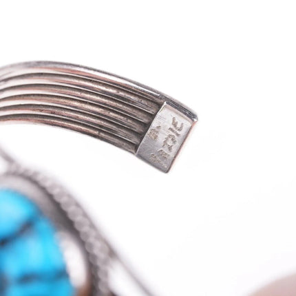 6.25" M Yazzie Navajo Sterling and turquoise bracelet - Estate Fresh Austin
