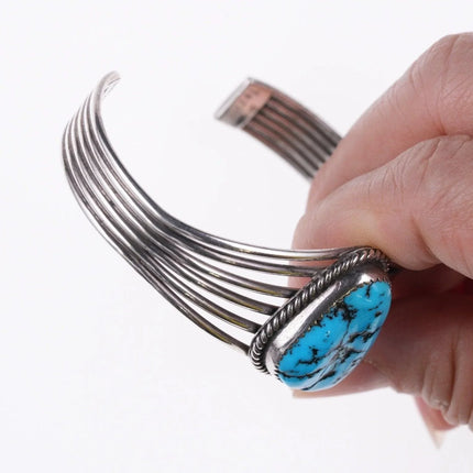 6.25" M Yazzie Navajo Sterling and turquoise bracelet - Estate Fresh Austin