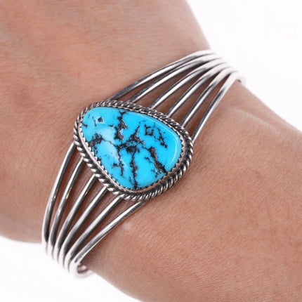 6.25" M Yazzie Navajo Sterling and turquoise bracelet - Estate Fresh Austin