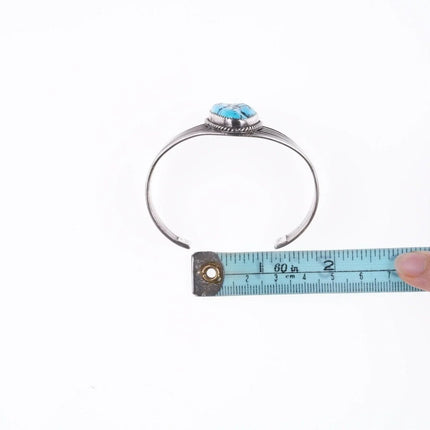 6.25" M Yazzie Navajo Sterling and turquoise bracelet - Estate Fresh Austin