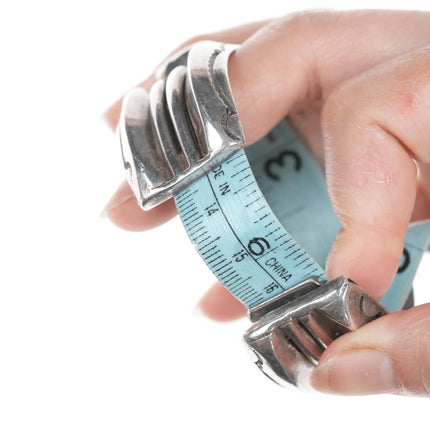 6.25" Mark Chee (1914-1981) Navajo silver cuff bracelet with turquoise - Estate Fresh Austin