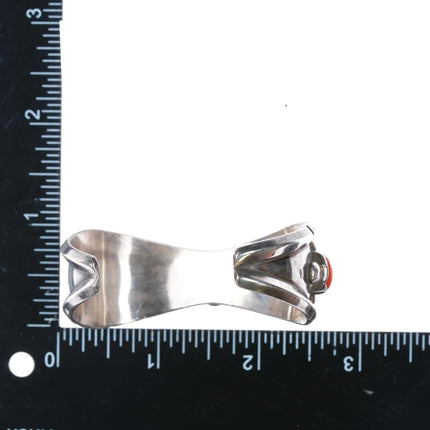 6.25" Milton Lasiloo Zuni Sterling turquoise and coral cuff bracelet - Estate Fresh Austin