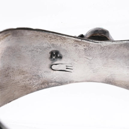 6.25" Milton Lasiloo Zuni Sterling turquoise and coral cuff bracelet - Estate Fresh Austin