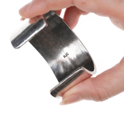 6.25" MJC Zuni Sterling channel inlay turquoise cuff bracelet - Estate Fresh Austin