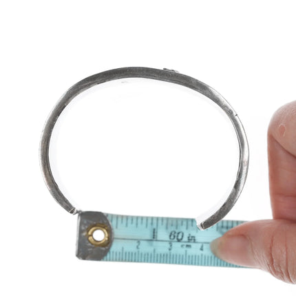 6.25" MJC Zuni Sterling channel inlay turquoise cuff bracelet - Estate Fresh Austin