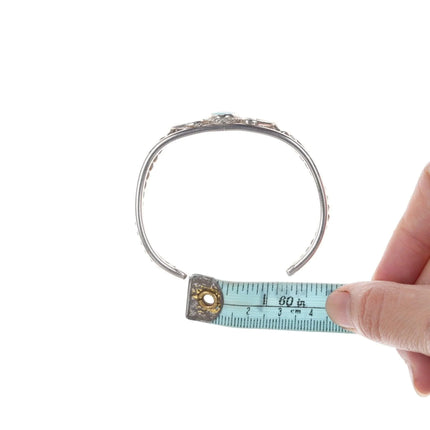 6.25" Native American Sterling and turquoise bracelet - Estate Fresh Austin