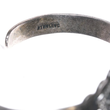 6.25" Navajo Curio/Fred Harvey sterling cuff bracelet high grade turquoise - Estate Fresh Austin