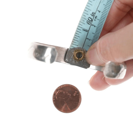 6.25" Navajo shadowbox silver snake eye turquoise cuff bracelet - Estate Fresh Austin