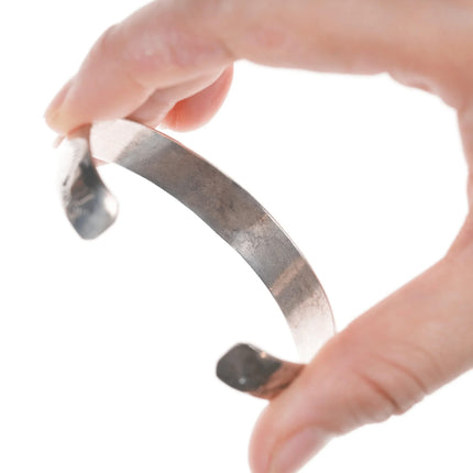 6.25" Navajo shadowbox silver snake eye turquoise cuff bracelet - Estate Fresh Austin