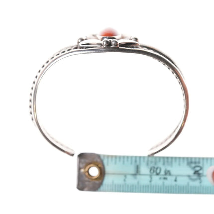 6.25" Navajo Sterling and coral bracelet - Estate Fresh Austin