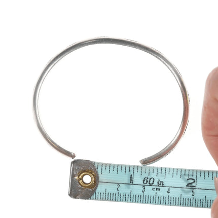 6.25" Navajo Vintage stamped silver slim cuff bracelet - Estate Fresh Austin