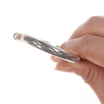 6.25" Navajo Vintage stamped silver slim cuff bracelet - Estate Fresh Austin