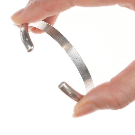 6.25" Navajo Vintage stamped silver slim cuff bracelet - Estate Fresh Austin