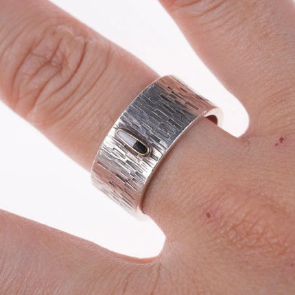 6.25" Norbert Peshlakai Navajo 14k Sterling, coral, jet, and shell bracelet and - Estate Fresh Austin