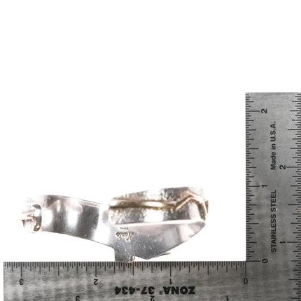 6.25" Nusie Henry Belon Navajo 14k/sterling post modernist cuff bracelet - Estate Fresh Austin