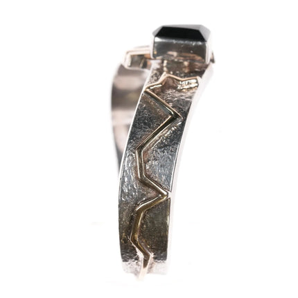 6.25" Nusie Henry Belon Navajo 14k/sterling post modernist cuff bracelet - Estate Fresh Austin