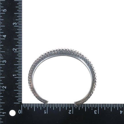 6.25" Orville Tsinnie Navajo hammered sterling cuff bracelet - Estate Fresh Austin