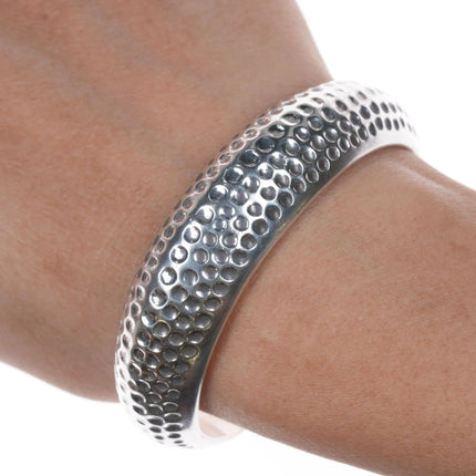 6.25" Orville Tsinnie Navajo hammered sterling cuff bracelet - Estate Fresh Austin