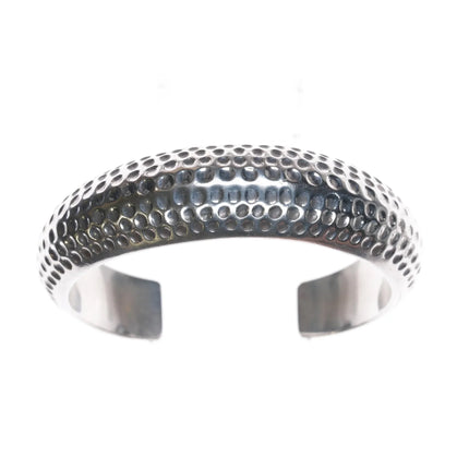 6.25" Orville Tsinnie Navajo hammered sterling cuff bracelet - Estate Fresh Austin