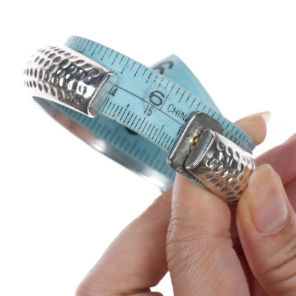 6.25" Orville Tsinnie Navajo hammered sterling cuff bracelet - Estate Fresh Austin