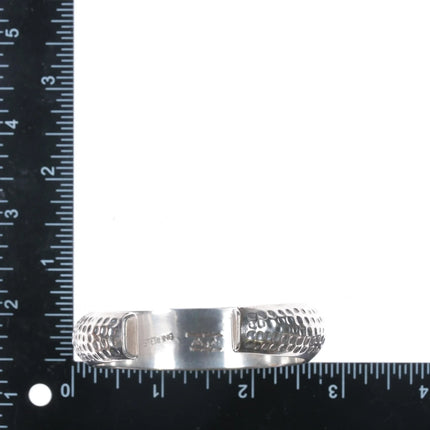 6.25" Orville Tsinnie Navajo hammered sterling cuff bracelet - Estate Fresh Austin