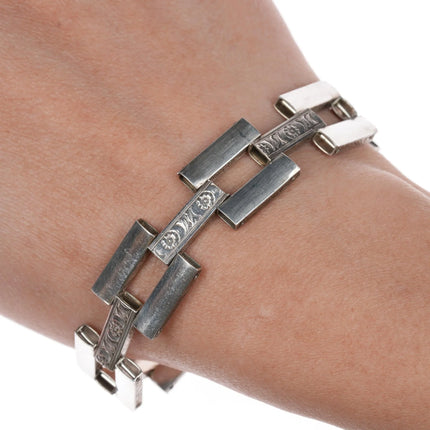 6.25" Period Art Deco sterling link bracelet - Estate Fresh Austin