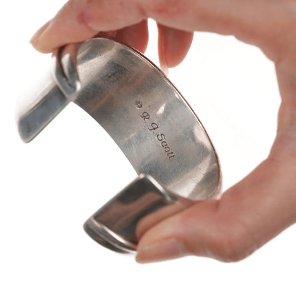 6.25" Ray Scott Navajo Silver modernist cuff bracelet - Estate Fresh Austin
