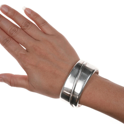 6.25" Ray Scott Navajo Silver modernist cuff bracelet - Estate Fresh Austin