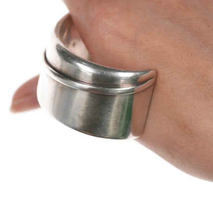 6.25" Ray Scott Navajo Silver modernist cuff bracelet - Estate Fresh Austin
