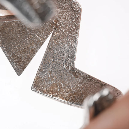 6.25" Ric Charlie Navajo sterling tufa cast cuff bracelet with spiderweb turquoise - Estate Fresh Austin