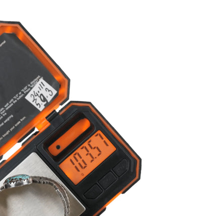 6.25" Richard Tsosie Navajo Silver cuff bracelet with high grade turquoise and pearl - Estate Fresh Austin