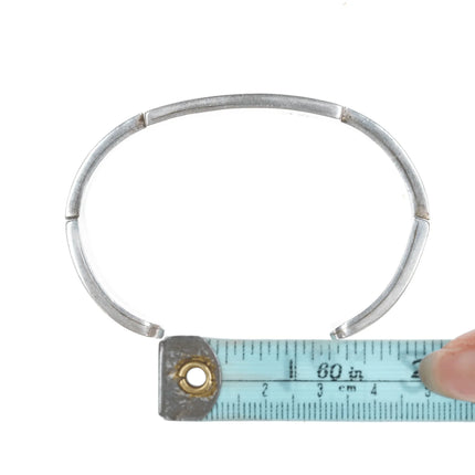 6.25" RP Native American silver Multi-stone channel inlay cuff bracelet - Estate Fresh Austin