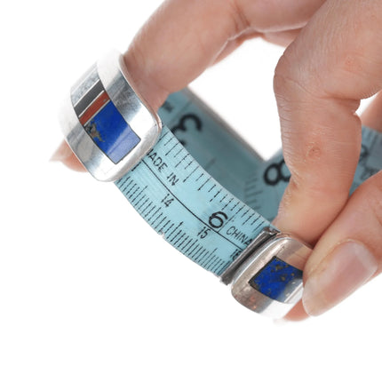 6.25" RP Native American silver Multi-stone channel inlay cuff bracelet - Estate Fresh Austin