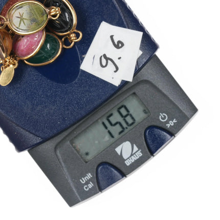 6.25" Russel Retro Multi-stone gold filled scarab bracelet - Estate Fresh Austin