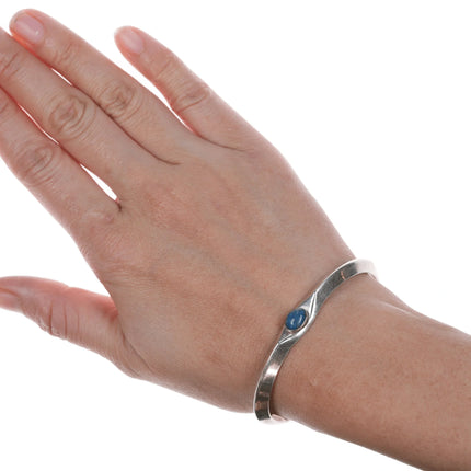 6.25" Russell Sam Navajo Sterling Denim Lapis Cuff Bracelet - Estate Fresh Austin