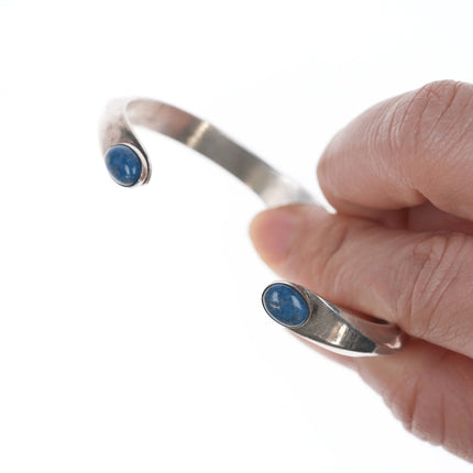 6.25" Russell Sam Navajo Sterling Denim Lapis Cuff Bracelet - Estate Fresh Austin