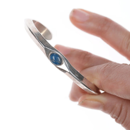 6.25" Russell Sam Navajo Sterling Denim Lapis Cuff Bracelet - Estate Fresh Austin