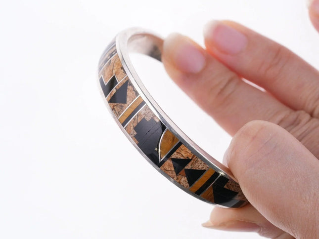 6.25" Supersmith "Native Earth" David Rosales Native American sterling bracelet - Estate Fresh Austin